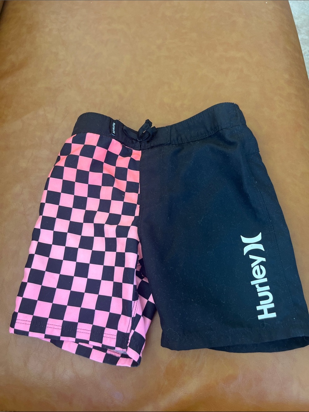 Hurley boys/kids 4 T  Pink and Black Checker Split Hybrid Shorts